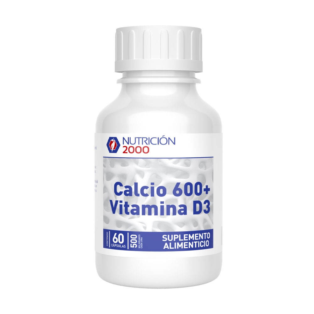 Calcio 600+Vitamina D3 60 Cápsulas Nutrición 2000