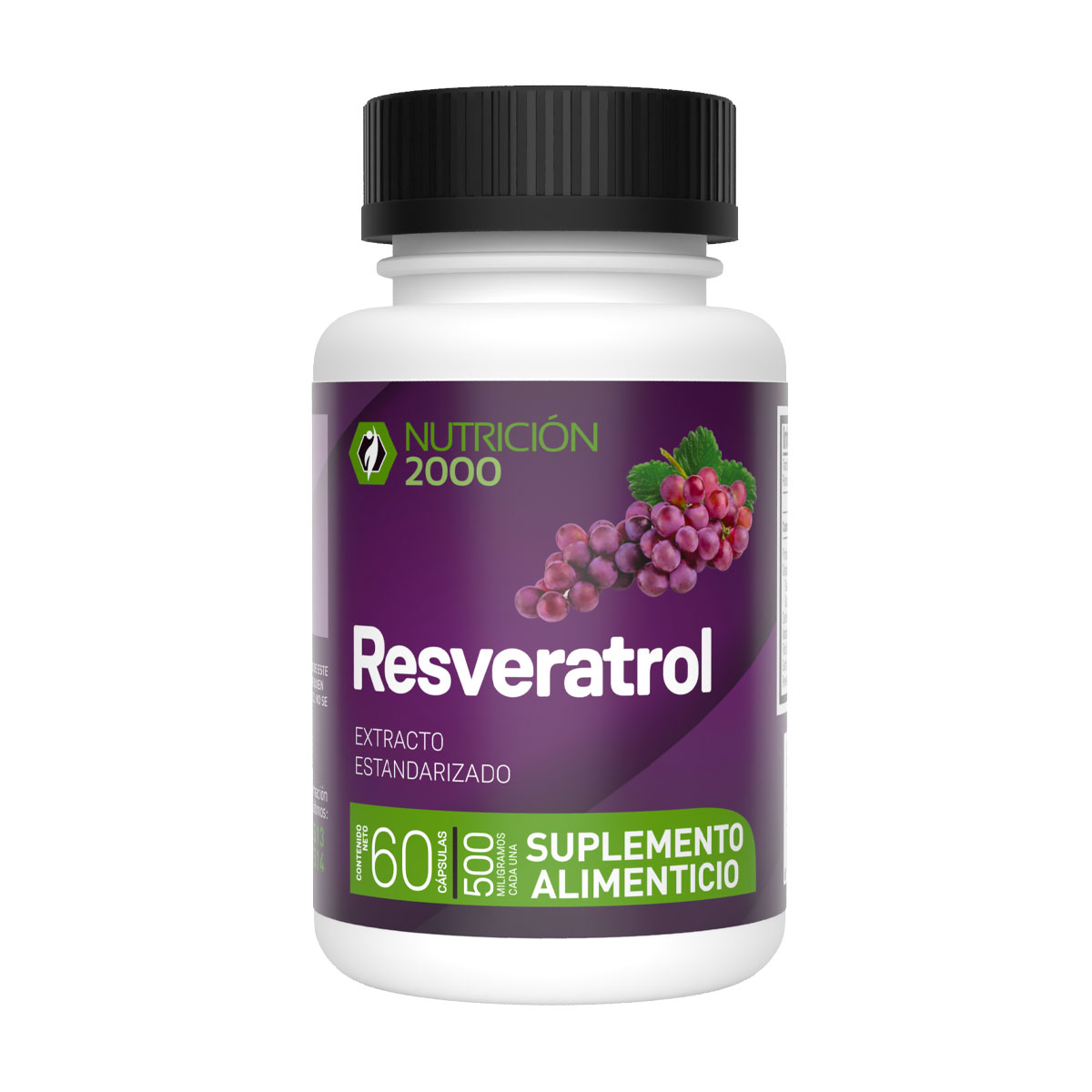 Resveratrol 60 Cápsulas 500 mg Nutrición 2000