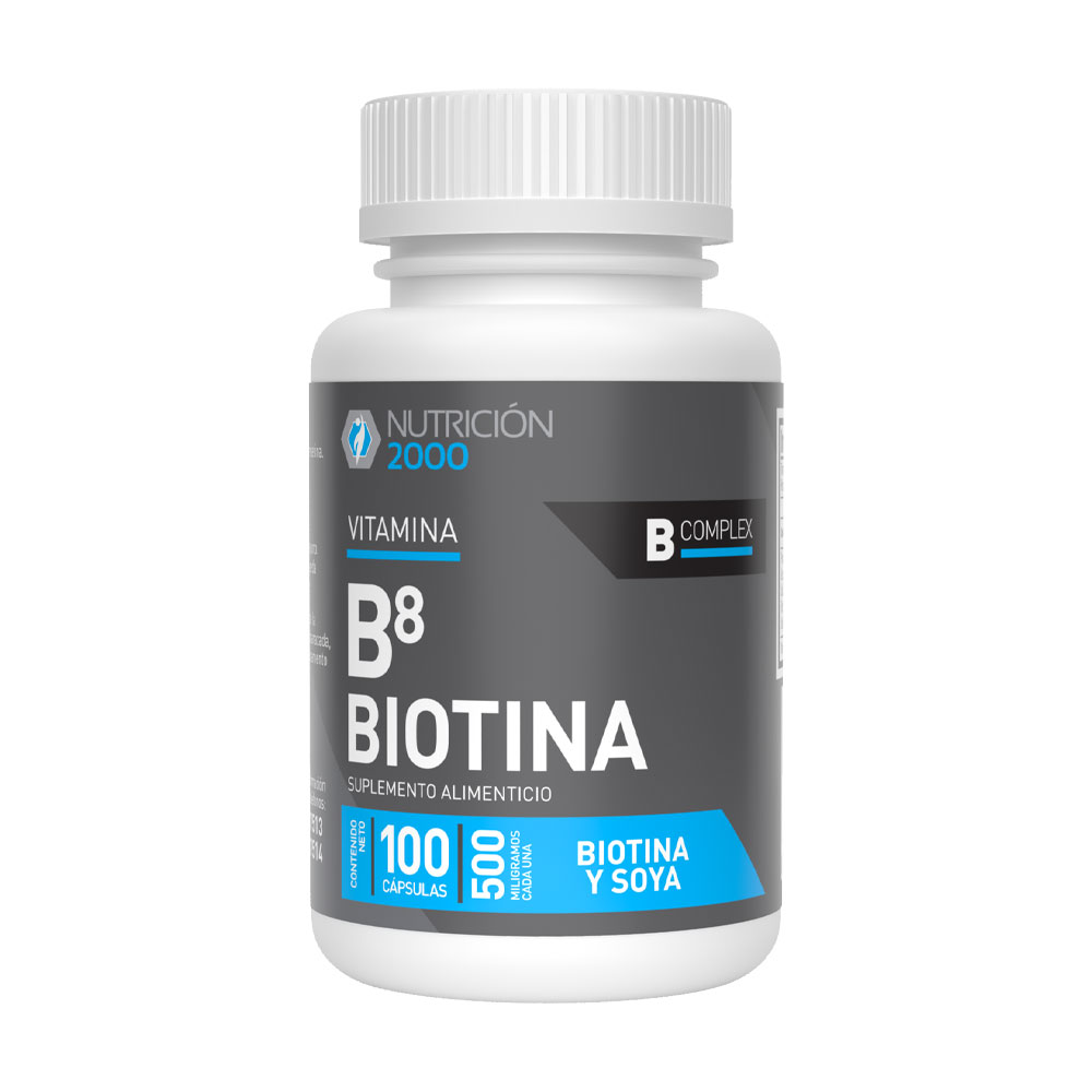 Vitamina B8 Biotina 100 Cápsulas 500 mg Nutrición 2000